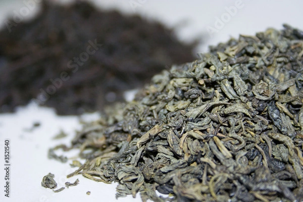 Obraz black and green tea