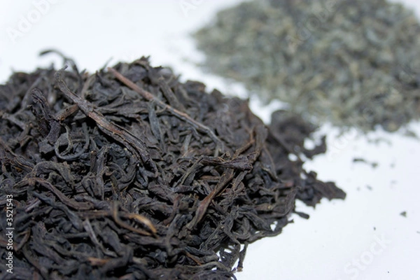 Obraz black and green tea