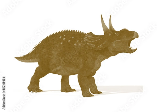 Obraz Dinosaur Diceratops isolated on white background
