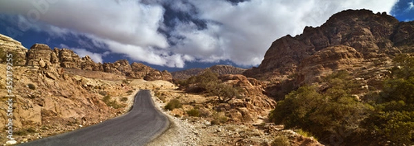 Fototapeta panorama of the mountains in the morning