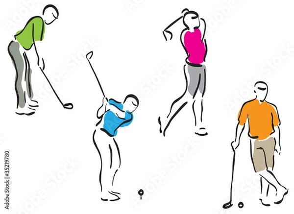 Obraz golf men - set
