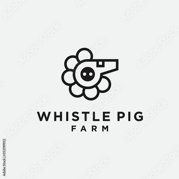 Obraz whistle flower logo. whistle icon