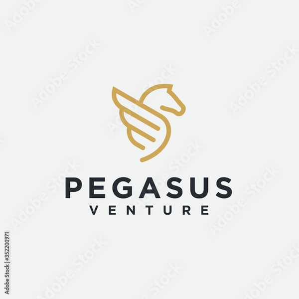 Obraz Pegasus logo. Pegasus Head icon