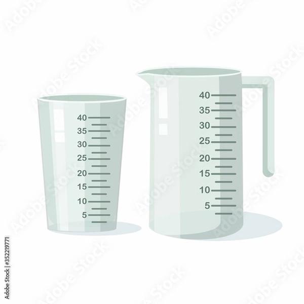 Obraz Measuring cups isolated on white background.
