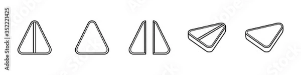 Fototapeta Outline style triangle pills set isolated illustration on white background