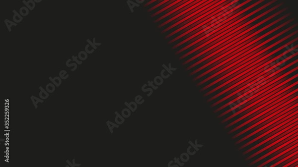 Fototapeta Diagonal gradient red black stripes on a black background.