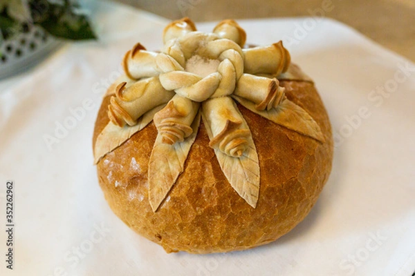 Obraz Weselny chleb. Powitanie chlebem i solą