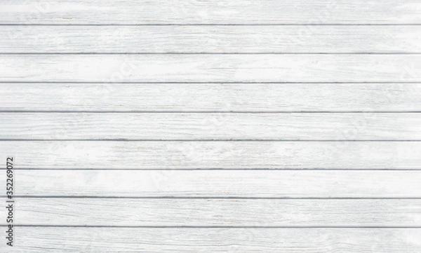 Obraz Wood background rustic white texture. Empty copy space. Panoramic view