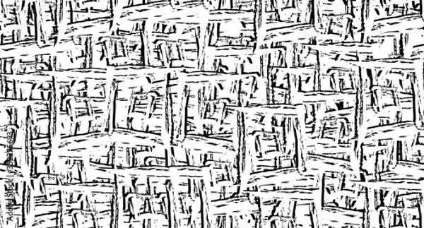 Fototapeta Seamless grunge texture. Monochrome repeating background. Black and white pattern of abstract elements