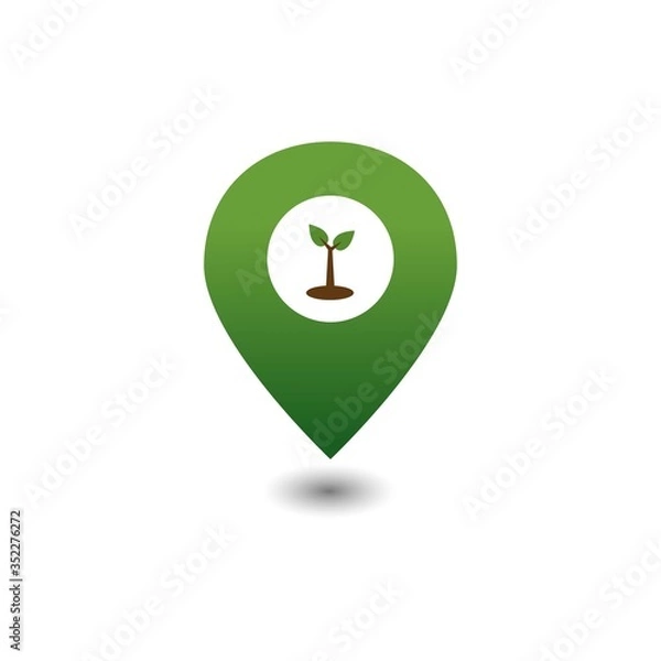 Fototapeta map pointer plant vector design template illustration