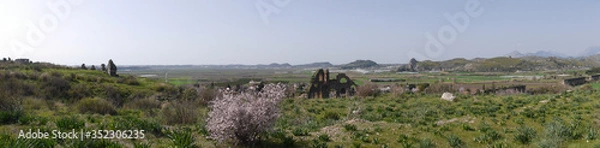 Obraz Panoramic view of the Aspendos, ancient city near Antalya, Southern Turkey.