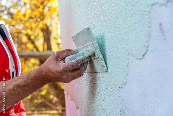 Fototapeta Application Of Facade Plaster.