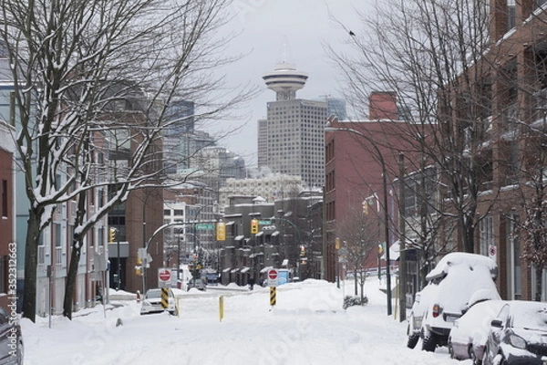 Obraz The city of Vancouver cover with snow