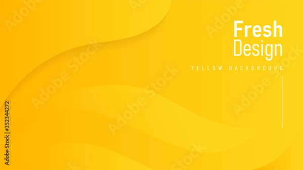 Fototapeta Creative minimal fresh design geometric background space. Dynamic shapes composition.Trendy gradient spirit yellow color.
