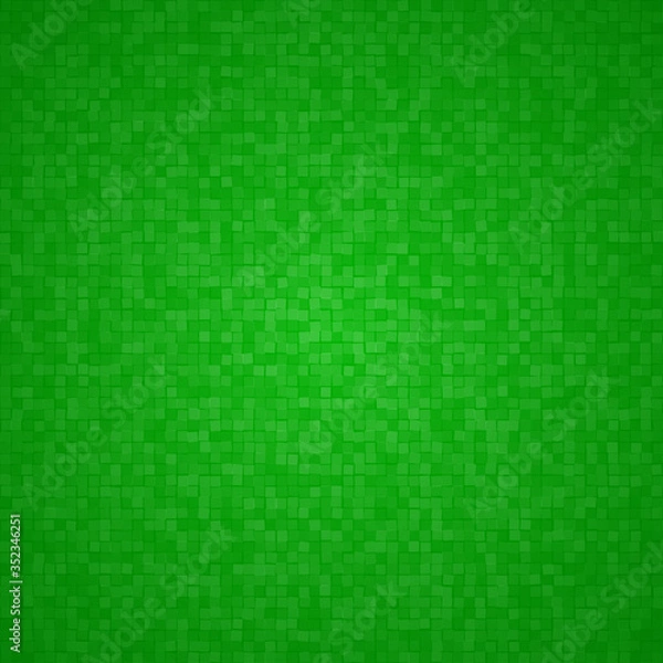 Fototapeta Abstract background of small squares or pixels in green colors
