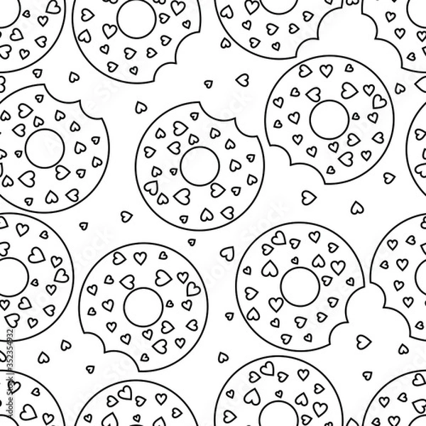 Obraz Cute Cartoon Donuts Pattern Seamless