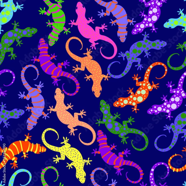 Obraz Cute Cartoon Lizard Kids Pattern Seamless