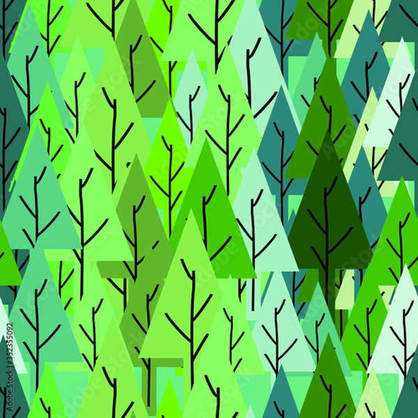 Obraz Cute Cartoon Pine Kids Patterns Seamless