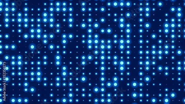 Fototapeta Dot  white blue pattern screen led light gradient texture background. Abstract  technology big data digital background. 3d rendering.
