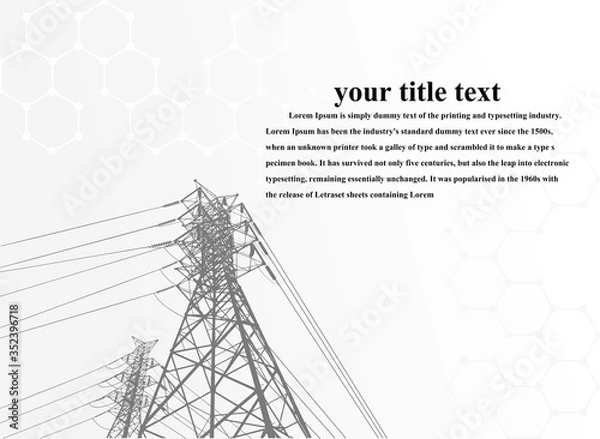 Obraz Electric power system Illustration, presentation, and advertisement. The picture shows a network of interconnected electrical systems in all areas. Symbols, steps for successful business planning Suit