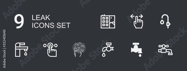 Fototapeta Editable 9 leak icons for web and mobile