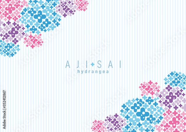 Obraz アジサイ　背景イラスト　hydrangea background 01