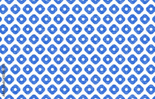 Fototapeta 透過背景の青地に白い掠れ模様の和柄：鹿の子絞り