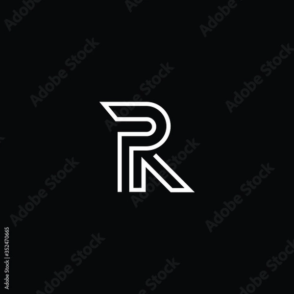 Fototapeta  Professional Innovative Initial RP logo PR logo. Letter R RR Minimal elegant Monogram. Premium Business Artistic Alphabet symbol and sign