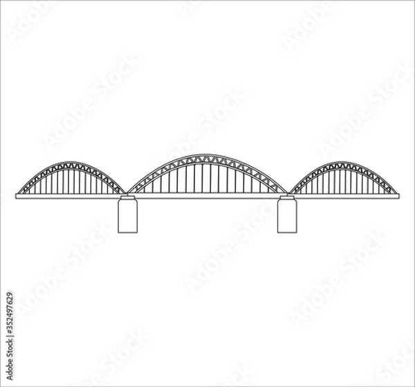 Obraz Hohenzollern Bridge in Cologne city in Germany. Illustration for web and mobile design.