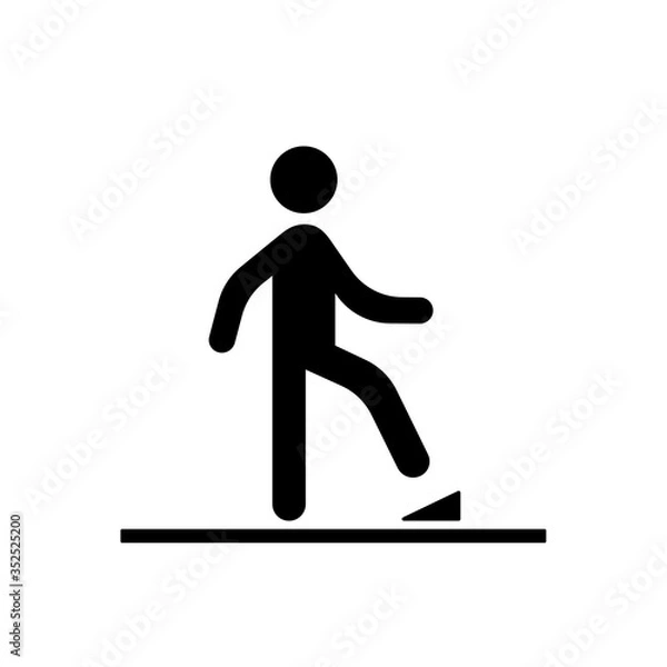 Fototapeta flat design vector of man stepping on push buttons icon.