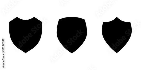 Fototapeta Shield icon set isolated on white background. Vector illustration
