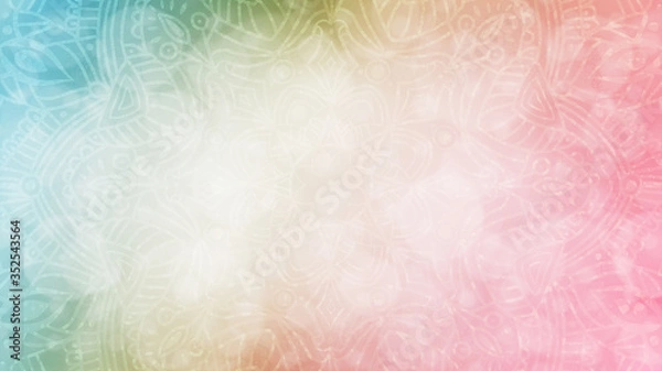 Obraz Soft pastel rainbow textured bokeh background with mandala