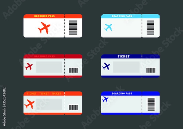 Obraz Boarding pass airline tickets vector
