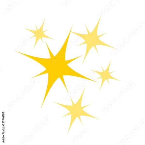 Fototapeta Twinkle festive or holiday star particles, glitter sparkles and magic sparkle, or shine glitter starburst for greeting card, banner or poster, stock vector illustration