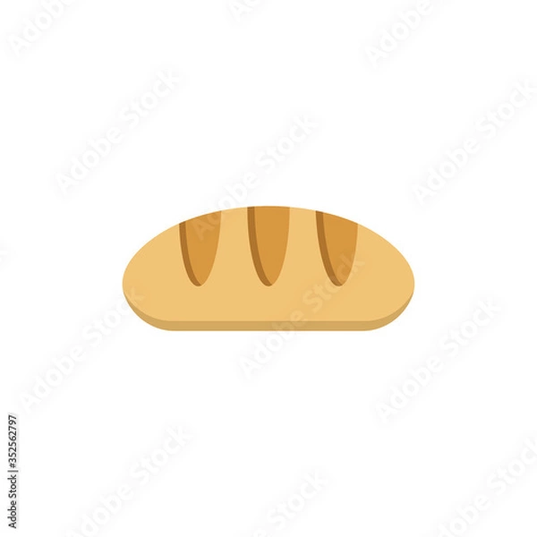 Fototapeta Loaf bread vector icon symbol food isolated on white background