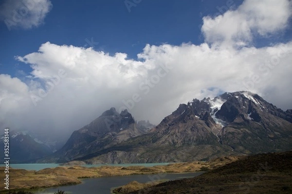 Obraz mountain landscape with clouds