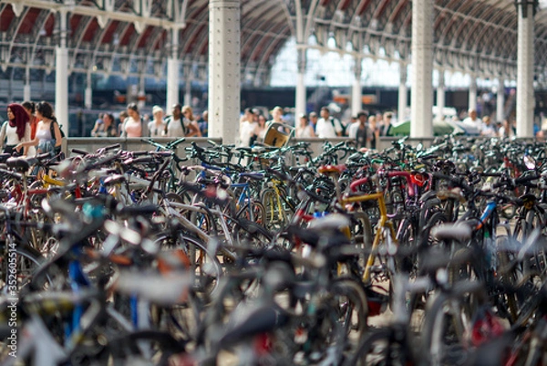 Obraz Bikes in the train station