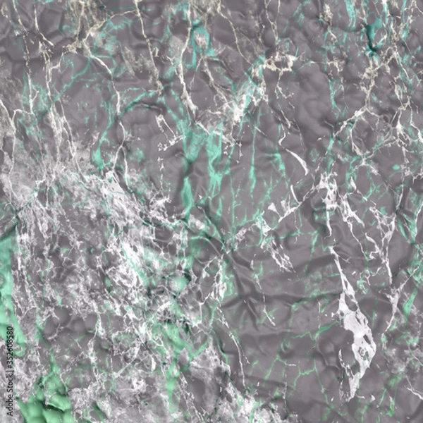 Fototapeta Fragment of multicolored marble for decoration. The texture for use in graphic and architectural project. Pattern of artificial stone for background. 3D illustration.