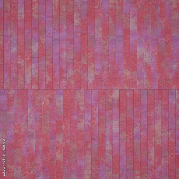 Fototapeta Fragment of old multicolored parquet floor in for decoration. The texture for use in graphic and architectural project. Pattern of wooden panel for background. 3D illustration.