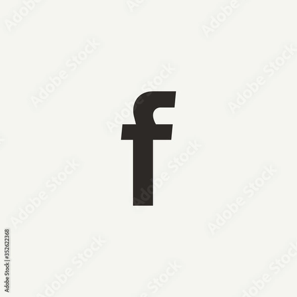 Obraz F monogram. Abstract letter F logo design. Filled creative symbol. Logo branding. Universal vector icon - Vector