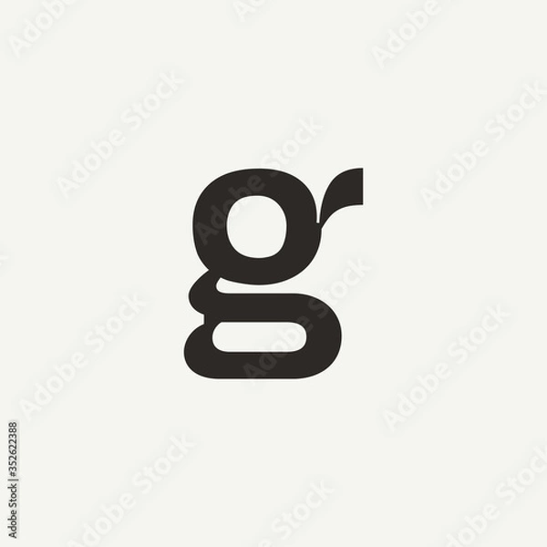 Obraz G monogram. Abstract letter G logo design. Filled creative symbol. Logo branding. Universal vector icon - Vector