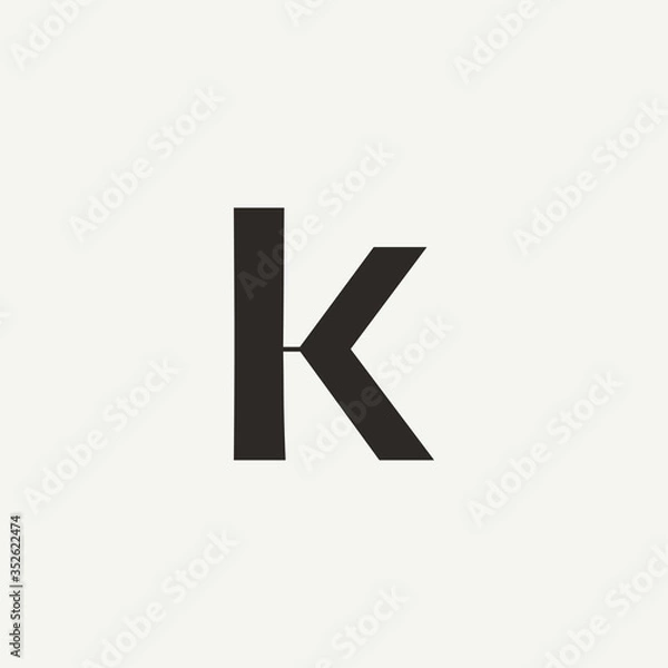 Obraz K monogram. Abstract letter K logo design. Filled creative symbol. Logo branding. Universal vector icon - Vector