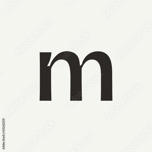 Obraz M monogram. Abstract letter M logo design. Filled creative symbol. Logo branding. Universal vector icon - Vector