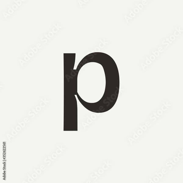 Obraz P monogram. Abstract letter P logo design. Filled creative symbol. Logo branding. Universal vector icon - Vector
