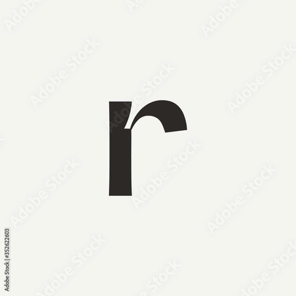 Obraz R monogram. Abstract letter R logo design. Filled creative symbol. Logo branding. Universal vector icon - Vector