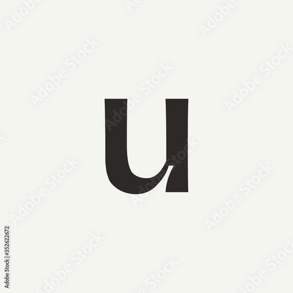 Obraz U monogram. Abstract letter U logo design. Filled creative symbol. Logo branding. Universal vector icon - Vector