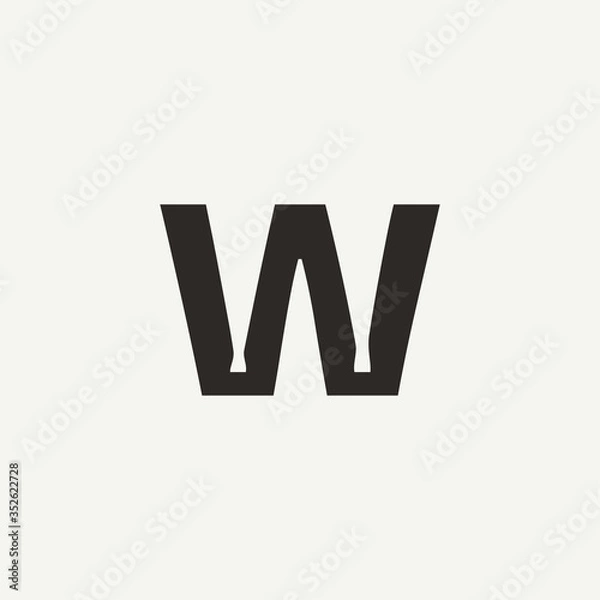 Obraz W monogram. Abstract letter W logo design. Filled creative symbol. Logo branding. Universal vector icon - Vector
