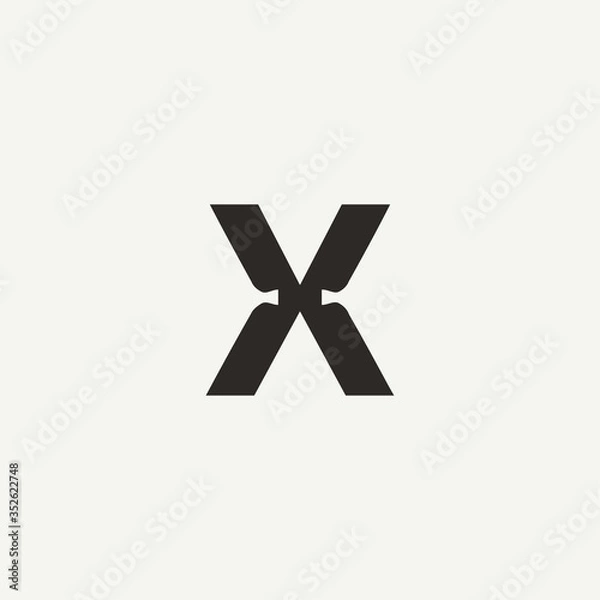 Obraz X monogram. Abstract letter X logo design. Filled creative symbol. Logo branding. Universal vector icon - Vector