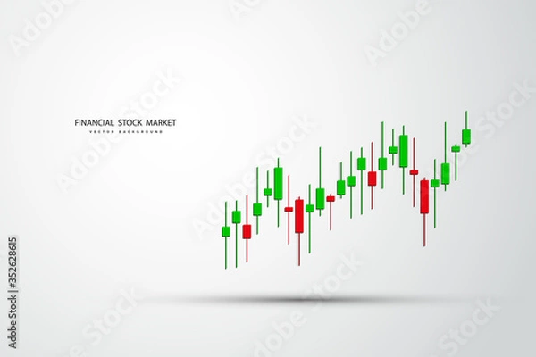 Fototapeta Stock market graph or forex trading chart for business and financial concepts, reports and investment . Vector illustration