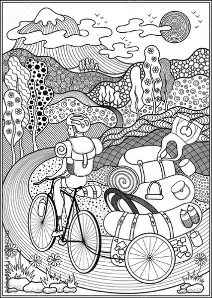 Fototapeta Poster on a bicycle theme.